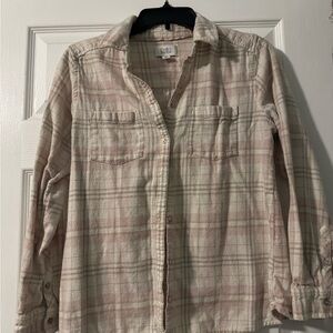 Croft & Barrow Beige Plaid Shirt